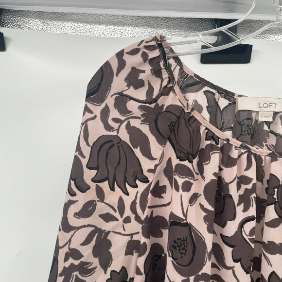 Loft Womens Floral Long Sleeve Top Multicolor Size Medium - Picture 5 of 9